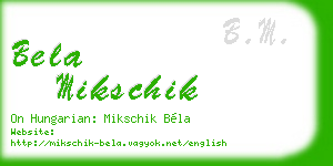 bela mikschik business card
